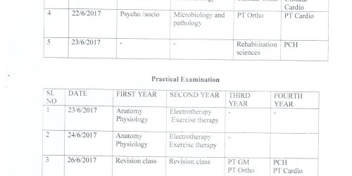 Internal Assesment Exam Schedule