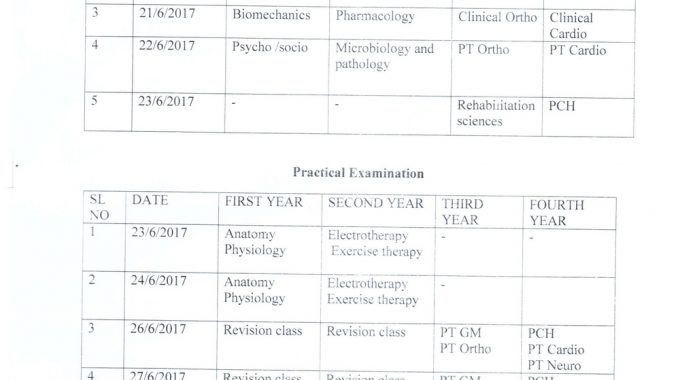 Internal Assesment Exam Schedule